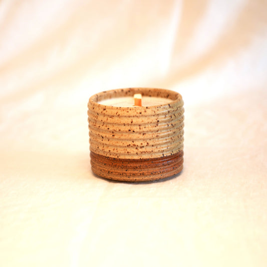 Taupe Ribbed Candle