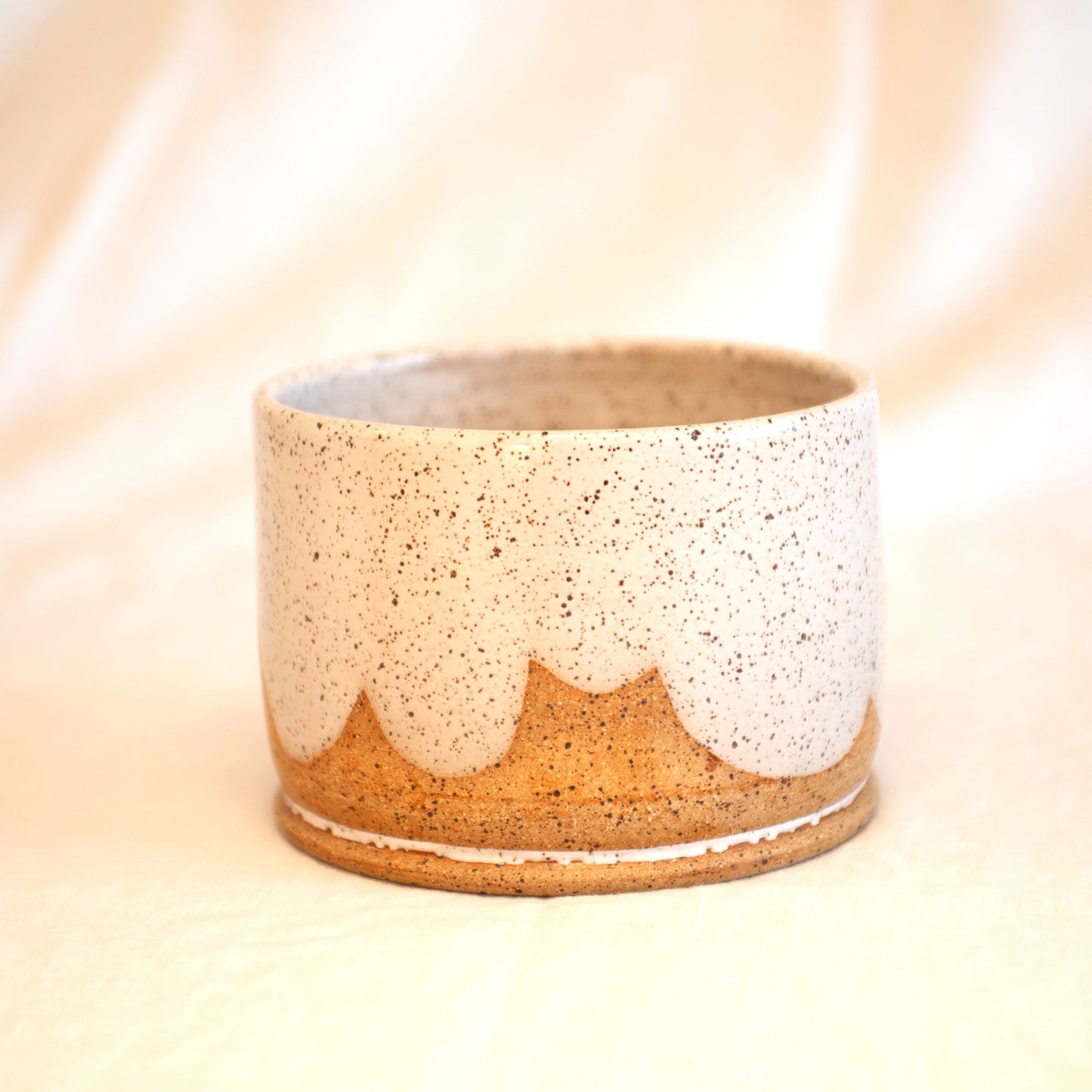 5" Scalloped Glaze Planter w/ Matching Plate